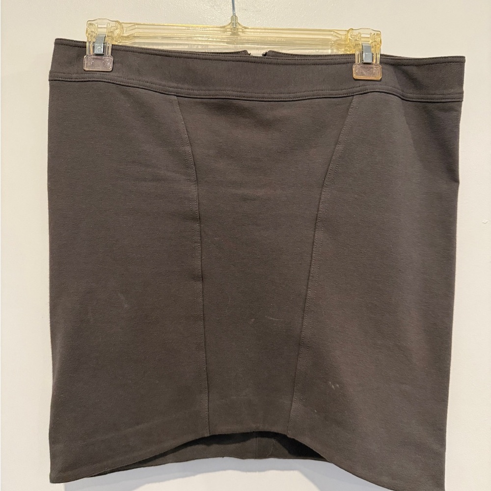 Helmut Lang Grey Seamed Skirt